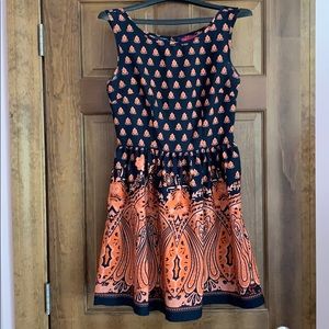 Navy & peach dress